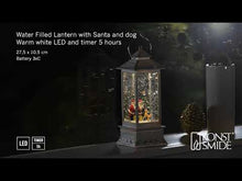 Load and play video in Gallery viewer, Konstsmide White Distressed Santa and Dog Water Lantern
