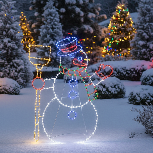 Twinkling Flexibright Christmas Snowman Display Decoration 1m