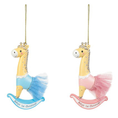 Giraffe Baby's 1st Christmas Hanging Decoration