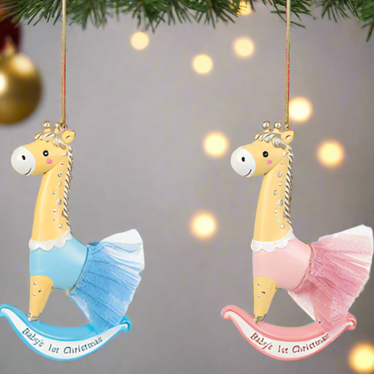 Giraffe Baby's 1st Christmas Hanging Decoration