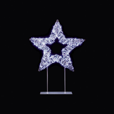Silver Lit Star Table Top Decoration