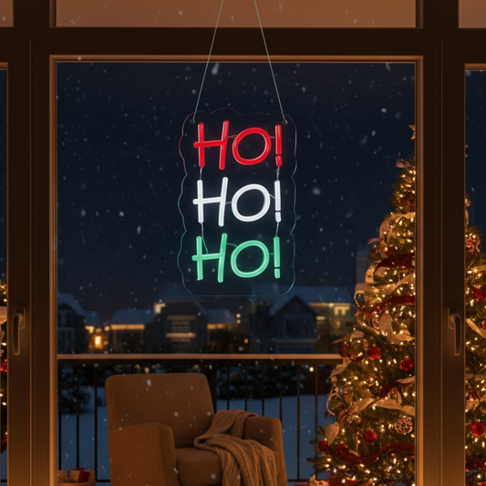 Ho Ho Ho Lit Neon Christmas Sign