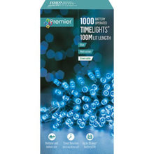 Load image into Gallery viewer, Premier 1000 Blue Timelights Battery Operated String Lights
