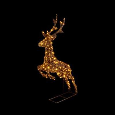 Brown Rattan Prancing Stag