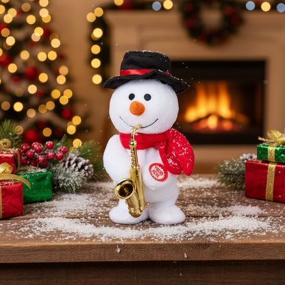 Dancing Musical Snowman with Saxophone