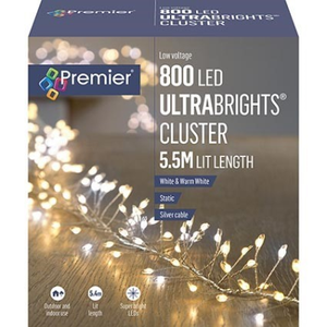 Premier 800 White & Warm White LED Ultrabright Cluster Lights