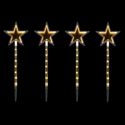 Set of 4 Warm White Star Infinity Mirror Path Light