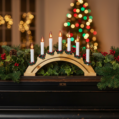 Flame Effect 7 Candles Christmas Candle Bridge Decoration