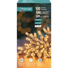Load image into Gallery viewer, Premier TimeLights 100 Vintage Gold LED Clear Cable String Lights
