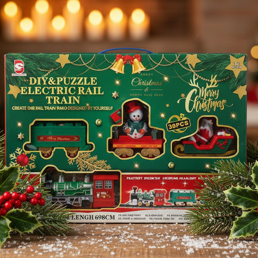 DIY Puzzle Christmas Train Set with Sound