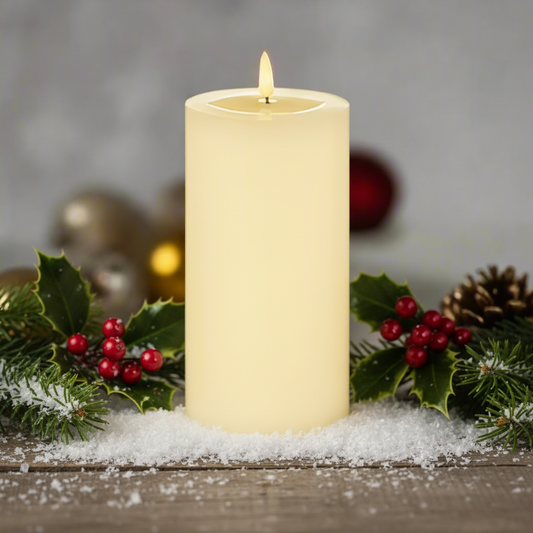 Flickabrights LED Wax Pool Christmas Candle 9 x 18cm