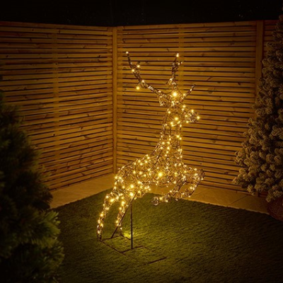 Brown Rattan Prancing Stag