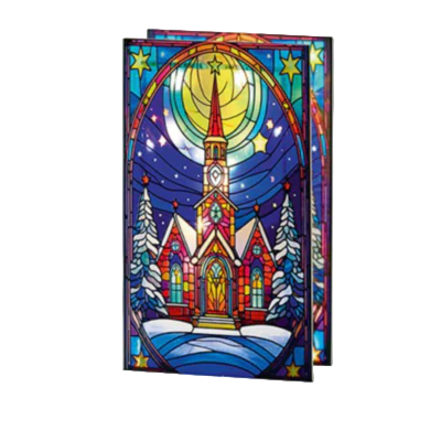 Christmas Church Stained Glass Lit Ornament