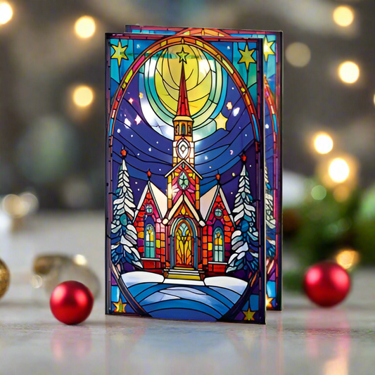 Christmas Church Stained Glass Lit Ornament