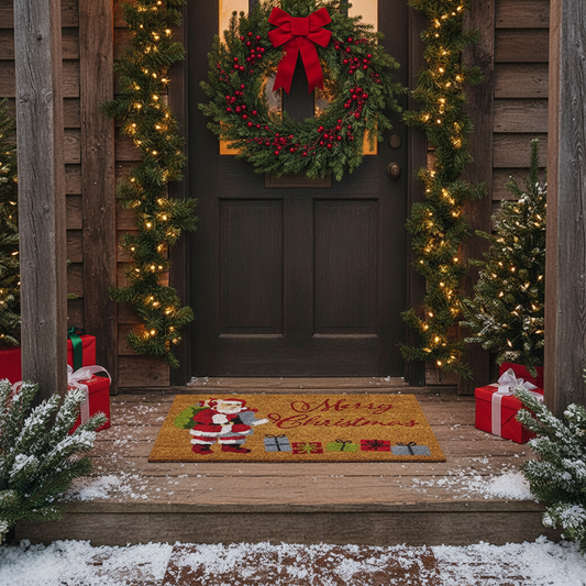 Merry Christmas Santa Door Mat