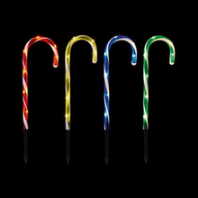 Load image into Gallery viewer, Set of 4 Multi Colour Candy Cane Path Lights 47cm
