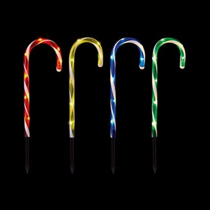 Set of 4 Multi Colour Candy Cane Path Lights 47cm