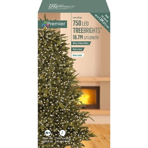 Premier TreeBrights 750 White & Warm White LED Christmas String Lights