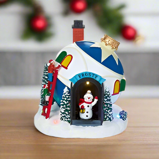 Snowman Bauble House Lit Animated Decoration