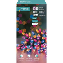Load image into Gallery viewer, Premier 1000 Rainbow Timelights Battery Operated String Lights
