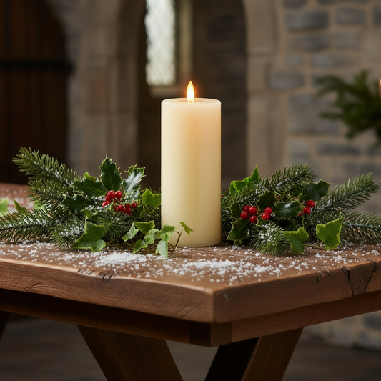 Flickabrights LED Wax Pool Top Christmas Candle 9 x 23cm