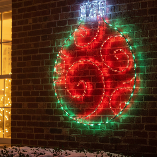 Twinkling Flexibright Red & Green LED Christmas Bauble Display Decoration