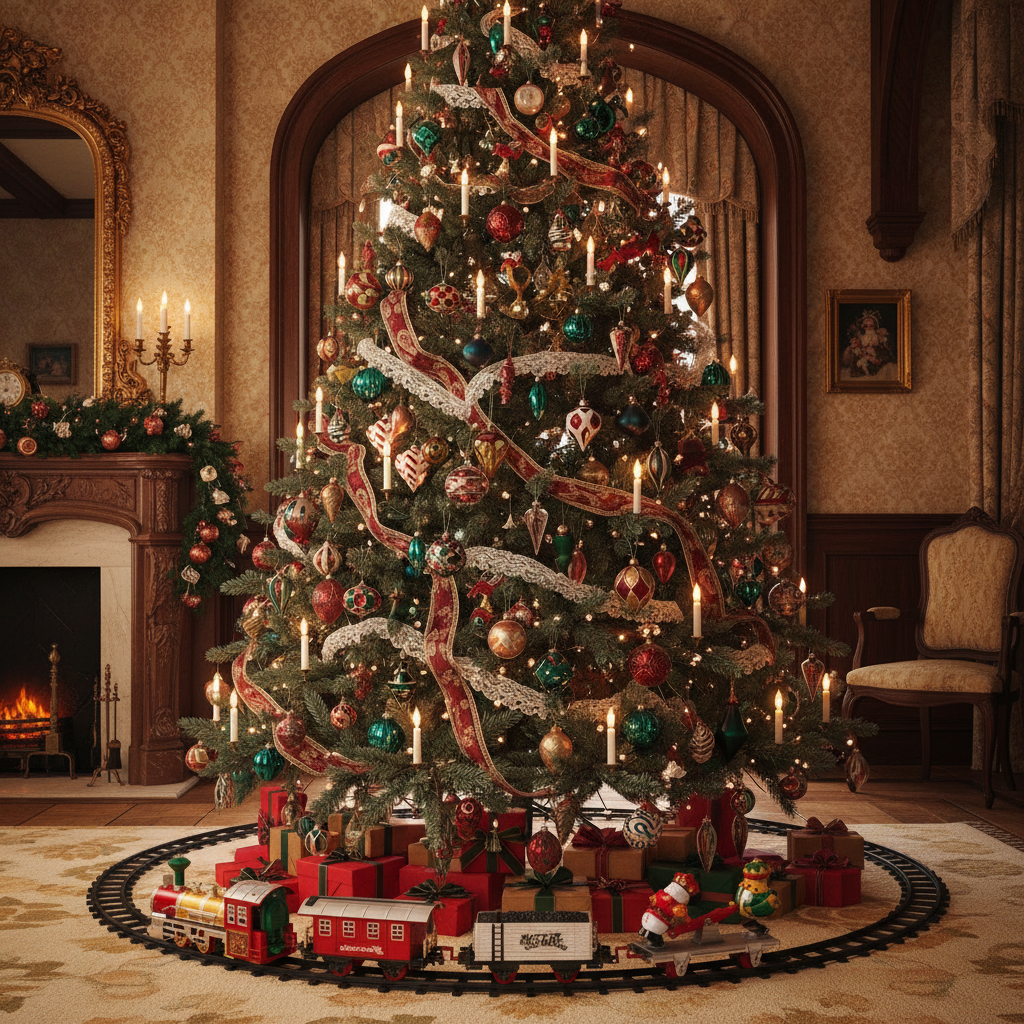 Toy train set with colorful cars on a circular track against a white background