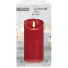 Load image into Gallery viewer, Red 18 x 9cm FlickaBright Textured Candle with Timer
