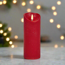 Load image into Gallery viewer, Red 23 x 9cm FlickaBright Textured Candle with Timer
