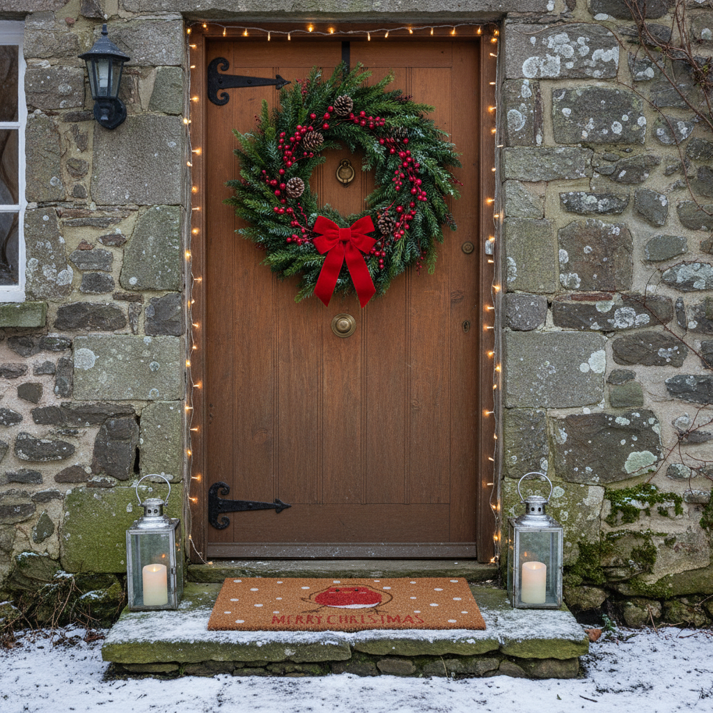 Robin Design Christmas Door Mat