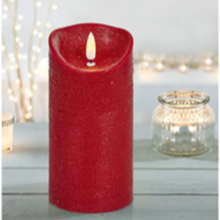 Load image into Gallery viewer, Red 18 x 9cm FlickaBright Textured Candle with Timer
