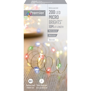 200 Multi Colour Microbrights LED Pin Wire Lights