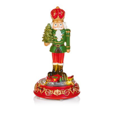 Nutcracker with Moving Train Ornament