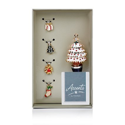 Christmas Bottle Stopper and Wine Glass Charms