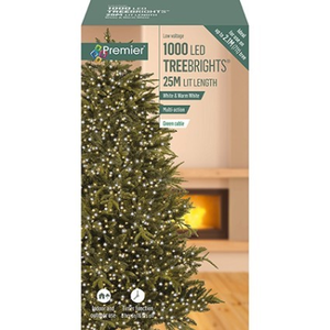 Premier TreeBrights 1000 White & Warm White LED Christmas String Lights