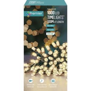Premier 1000 Warm White Timelights Battery Operated String Lights