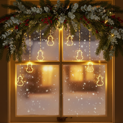 1.2 x 1.2m Warm White LED Flexibright Snowman V Curtain Lights