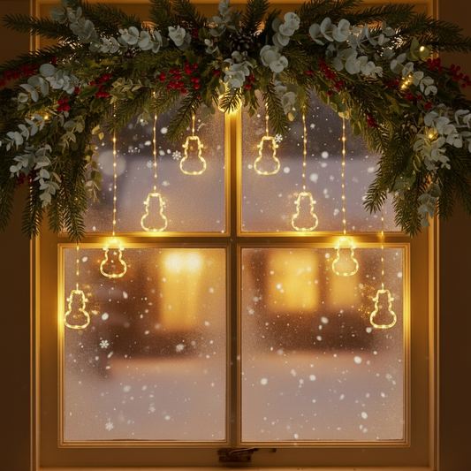 1.2 x 1.2m Warm White LED Flexibright Snowman V Curtain Lights