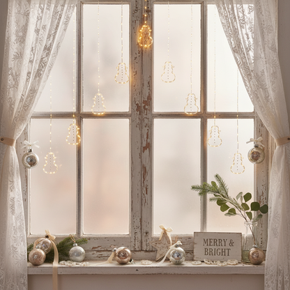 1.2 x 1.2m Warm White LED Flexibright Snowman V Curtain Lights