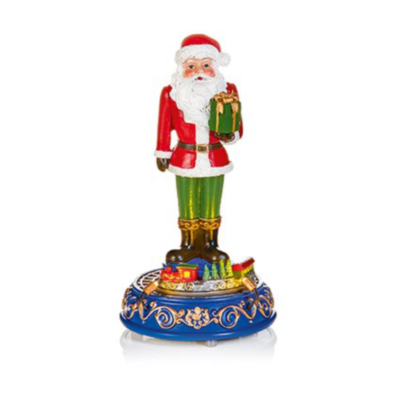 Santa with Moving Train Ornament