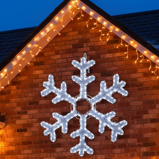 White Christmas Tinsel Snowflake Rope Light