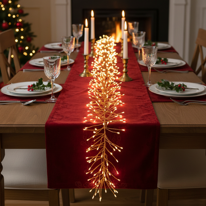 Premier Rose Gold Ultrabright 1.8m Christmas Garland Pin Wire with 288 Warm White LED Lights