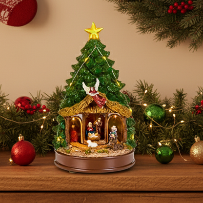 Animated Nativity Christmas Tree Decoration