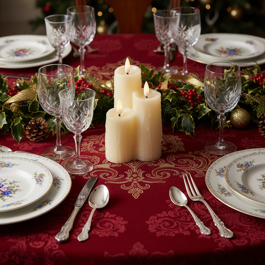 Vintage Style LED Melted Edge Wax Christmas Candles