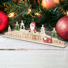Load image into Gallery viewer, Santa with Trees Wooden Advent Rule
