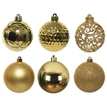 Load image into Gallery viewer, Set of 37 Mixed Light Gold 6cm Christmas Baubles
