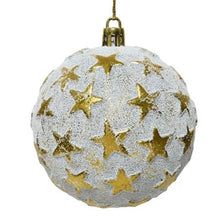 Load image into Gallery viewer, Gold Star Frosted Christmas Bauble
