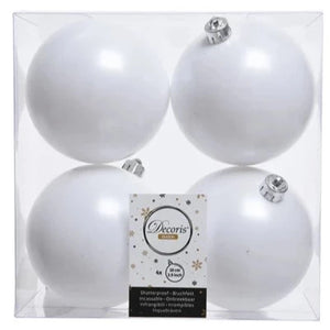 Set of 4 Winter White Baubles