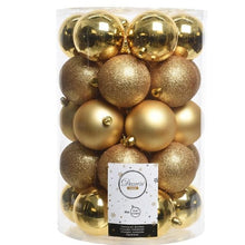 Load image into Gallery viewer, Set of 34 Mixed Light Gold Shatterproof Baubles
