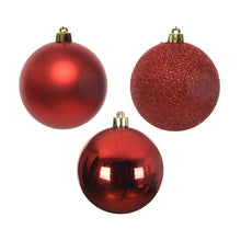 Load image into Gallery viewer, Set of 34 Mixed Christmas Red Shatterproof Baubles
